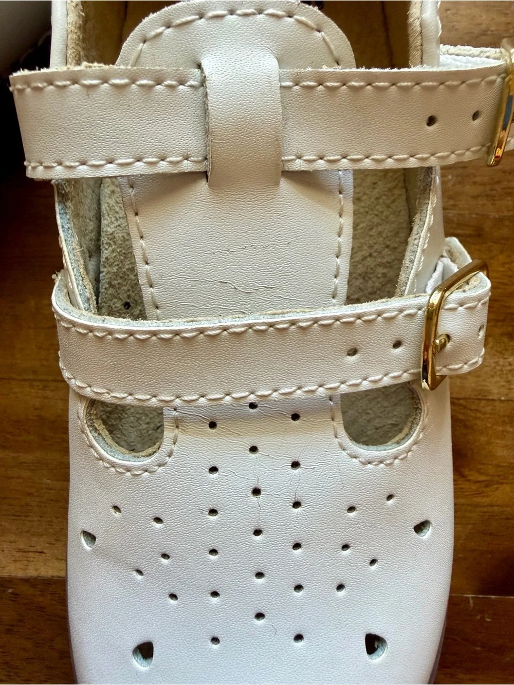 Footmates Girls Danielle White Leather Mary Jane Shoes Toddler Size 9